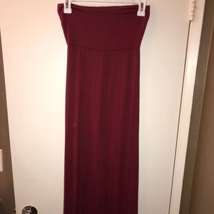 Burgundy maxi skirt